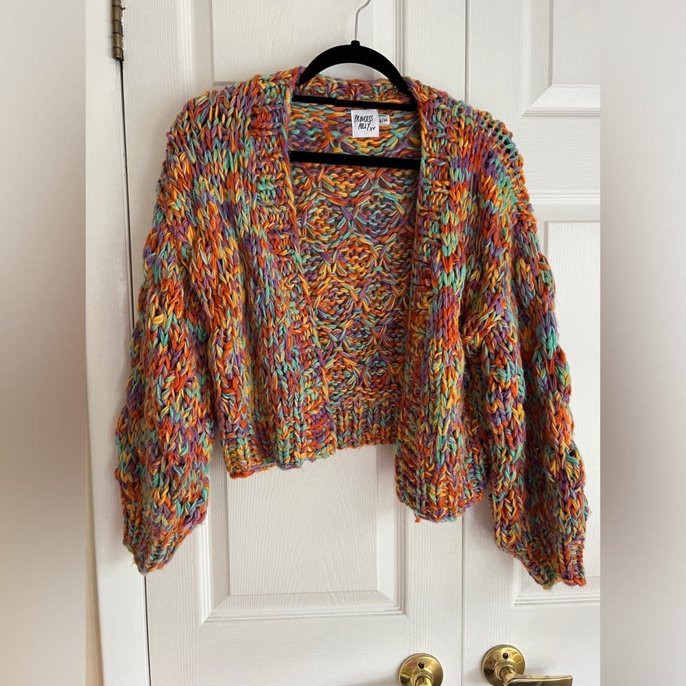 Princess Polly colorful cropped cardigan size S/M